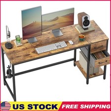 Writing Table Computer Desk with 2 Drawers Home Office Desk with Storage Study