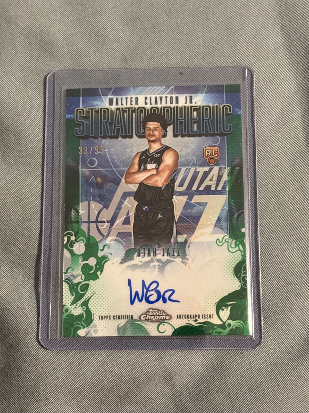 2025-26 Topps Chrome Walter Clayton Jr. Green Stratospheric RC Auto /99 #SMR-WCJ