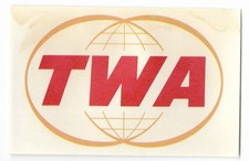 Vintage Luggage Label ~ TWA / TRANS WORLD AIRLILNES