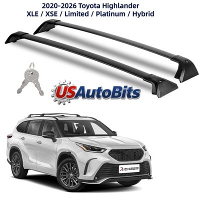 Roof Rack Cross Bars for 2020-2026 Highlander(Flush Rails)300LBS Anti-Theft Lock
