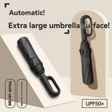 1pc 20-Rib Automatic Folding Umbrella Men Women Strong Windproof Sun Rain - NEW