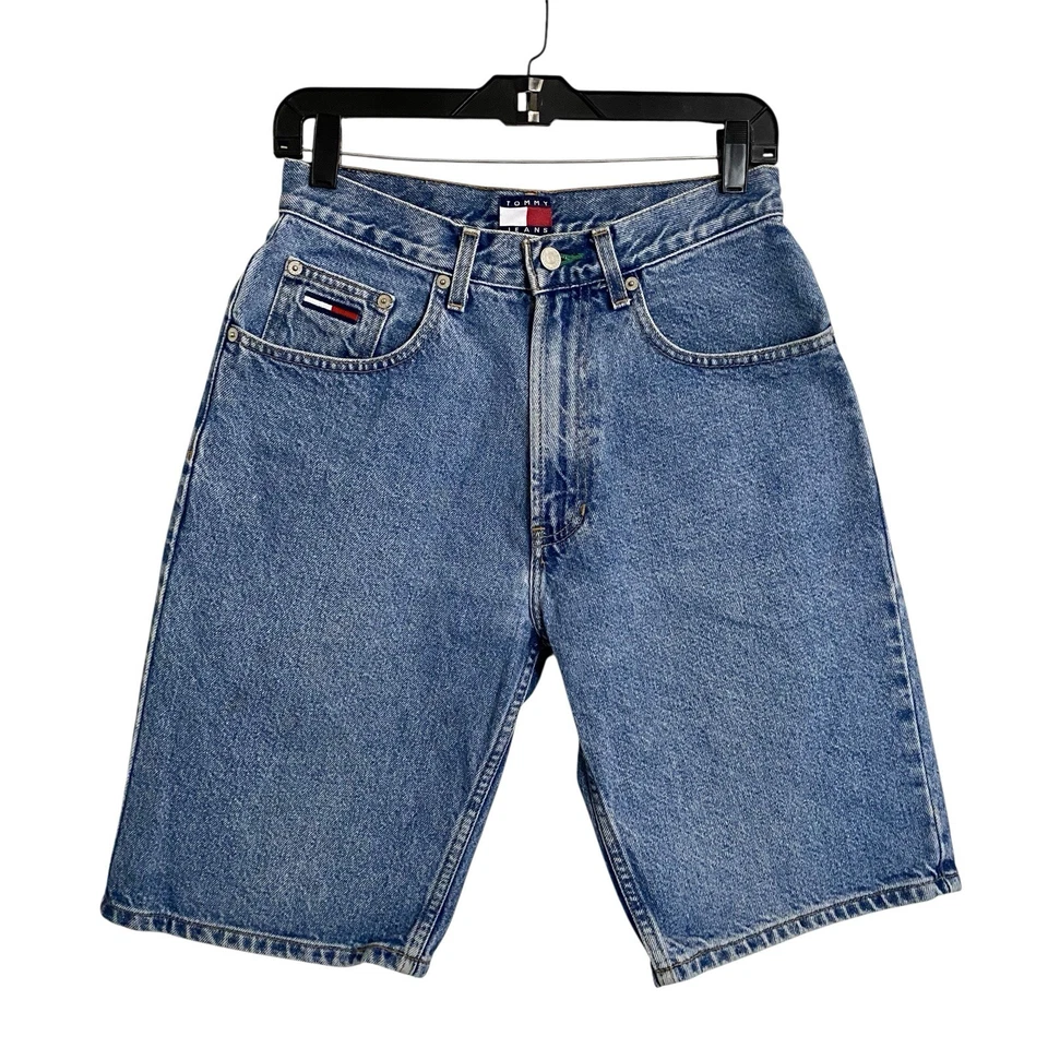 Pantalones cortos de mezclilla Tommy Hilfiger Freedom para mujer 28 7/8 Bermudas tiro alto de colección Y2K Foto 2 de 4