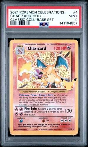 Pokemon TCG: Charizard 4/102 Celebrations Classic Collection Holo PSA 9 MINT