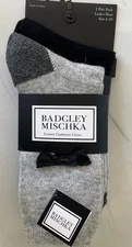 Women’s Badgley Mischka Cashmere/Wool Blend Crew Socks Sz 6-10 - 2 Pairs New