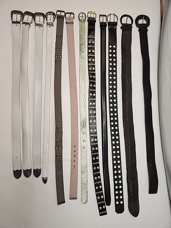 Lot of 12 Womans Vintage Contemporary Belts Unique From 32" To 41" Inches  - Image 2 of 4