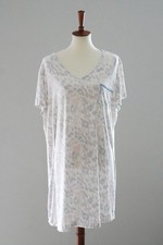 SOMA Cool Nights V-Neck Sleepshirt Nightgown : Gray Pink Leopard - XXL