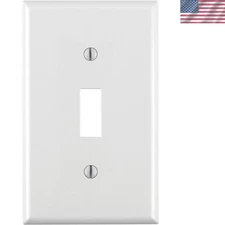 Elegant 1-Gang Toggle Wallplate in White - Durable Thermoplastic Design