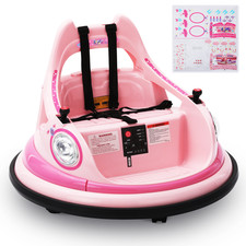 Smart 12V Kids Bumper Car w/ Parent Remote Control 360  Spin LED Light Sticker
