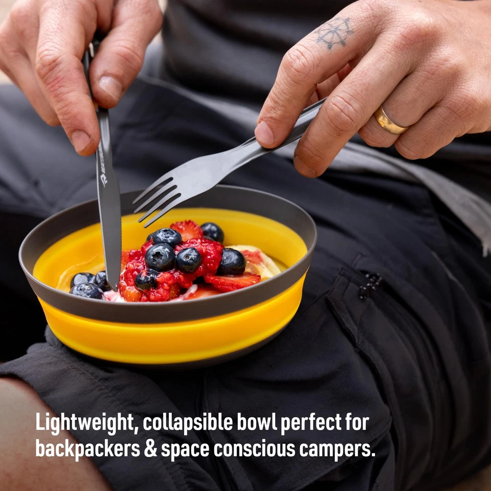 Cuenco de camping plegable ligero blanco hueso 30 OZ perfecto para mochileros Foto 2 de 4