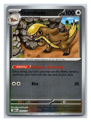 Gumshoos Reverse Holo Uncommon ME01: Mega Evolution 110/132 NM