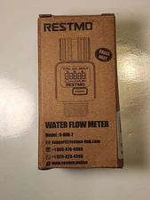 RESTMO Water Flow Meter with Brass Inlet & Outlet, Measure Gallon/Liter