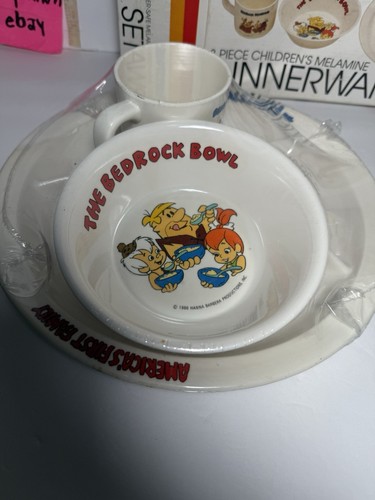 Vtg Metro 1986 The Flintstones America's First Family Melamine Dinnerware Set - Picture 10 of 18