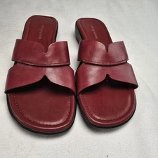 Easy Spirit Sandals Womens 8M Dark Red Slide Comfort Wedge Slip On Casual Shoes