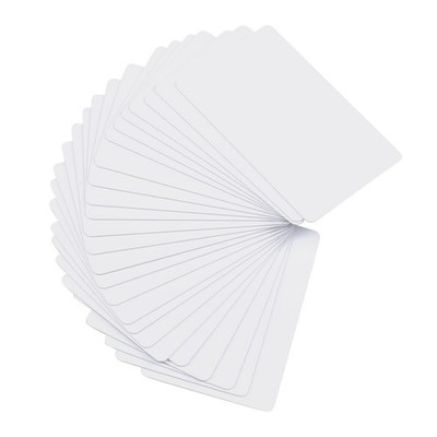 24 Pack Blank PVC Cards, CR80 30 Mil, White, Plastic, ID Badge Printers, ID