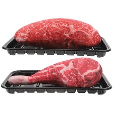  2 Sets Steak Simulation Food Realistic Meat Model Artificial Beef Decoration