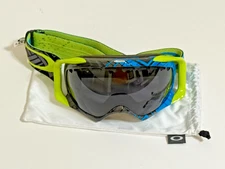 Oakley Crowbar Snow Goggles Blue/Lime/Dark Gray - Ski Snowboard Unused