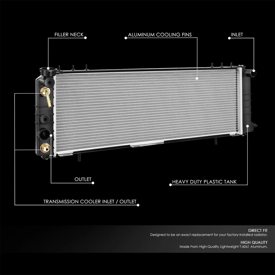 Repuesto radiador núcleo aluminio OE para 91-01 Jeep Cherokee/Comanche dpi-1193 Foto 2 de 4