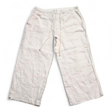 Weekend Choices White Linen Vintage Capris Size M