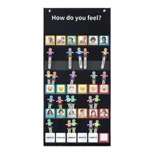Boczif Emotions Feelings Pocket for Classroom Chart with 24 Cards for Prescho...