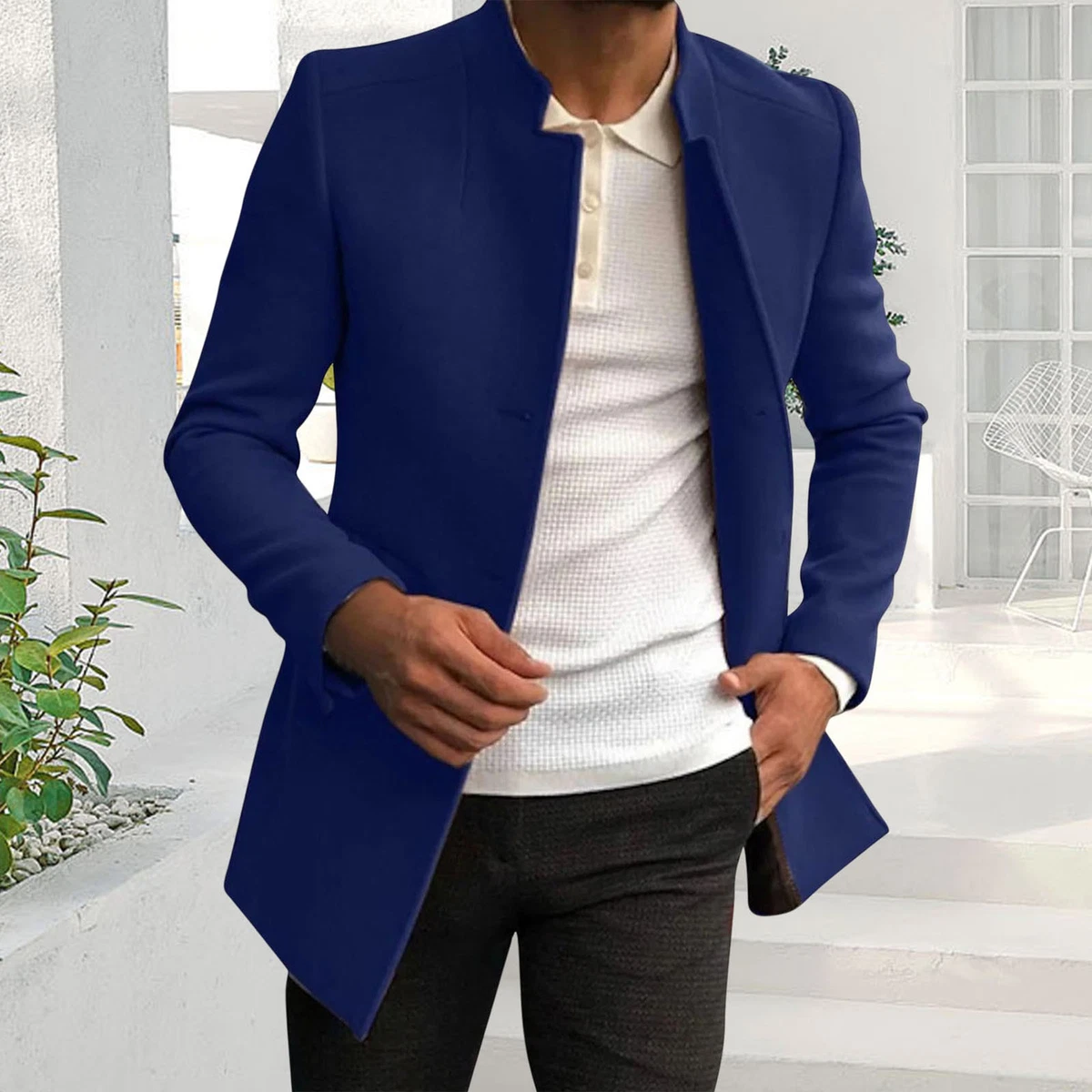 Royal blue hot sale coat matching shirt