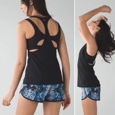 Lululemon Run: Speed Short in Mini Ziggy Snake Caspian Blue / Pipe Dream Blue