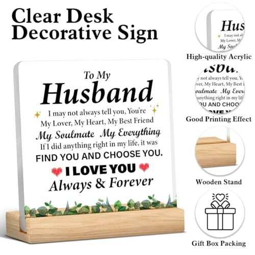 Husband Gifts From Wife, Gifts for Husband Desk Sign, Husband Birthday