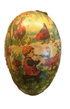 Antique Lithographed large Easter Egg German Candy Container