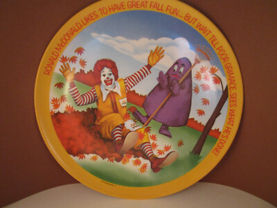 Vintage McDonalds Ronald McDonald Autumn Fall Grimace Plastic