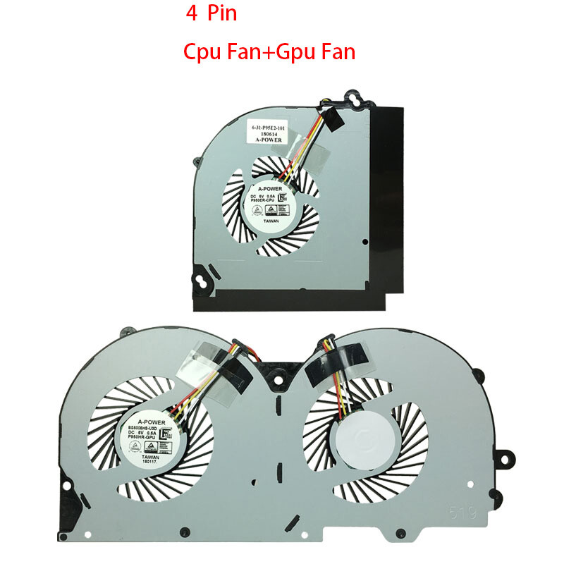 Ventola CPU T-ProTek Per Clevo P950HR – 5V 4 Pin A Cuscinetto