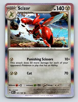 Stage 1 Scizor HP 140 Punishing Scissors Attack Rarity Red Powerful