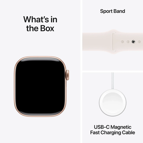 Apple Watch Series 10 42mm GPS Rose Gold Case w Light Blush Band S/M MWWH3LW/A - Picture 3 of 3