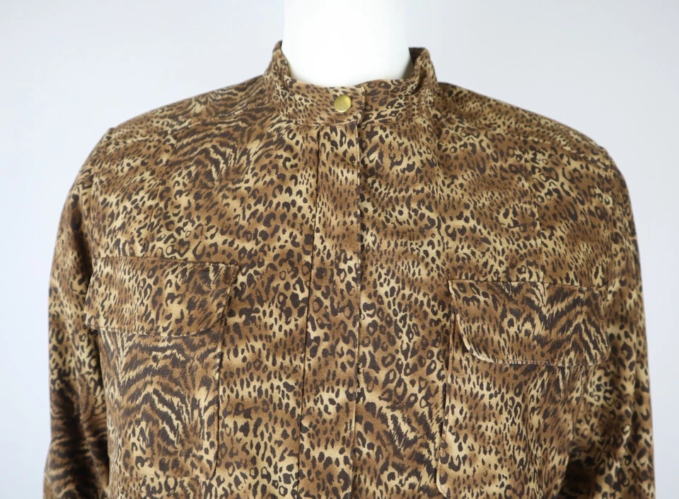 CHAQUETA MUJER MANGA LARGA MARRÓN ANIMAL PRINT - MORTON MCNAUGHTON - TALLA 8P Foto 3 de 4