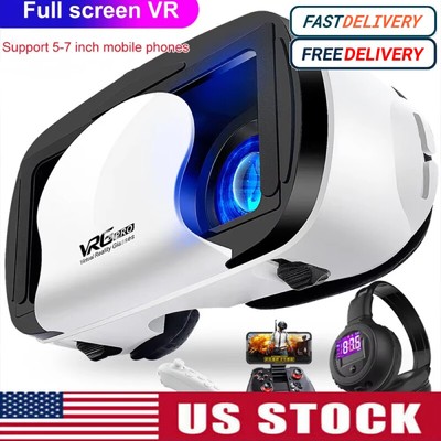 Virtual Reality VR Headset VRG Pro Full Screen 3D Glasses for Android Apple-IOS