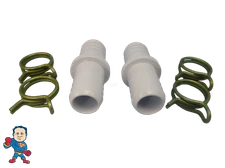 (2) Spa Hot Tub Part 3/4" Barb & Clamps Repair Coupler 1" OD, 3/4" ID Pipe Video