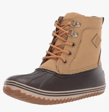 Sperry Kids Bowline Duck Boots 3 Brown/Tan $70 EUC Unisex Outdoor School Preppy
