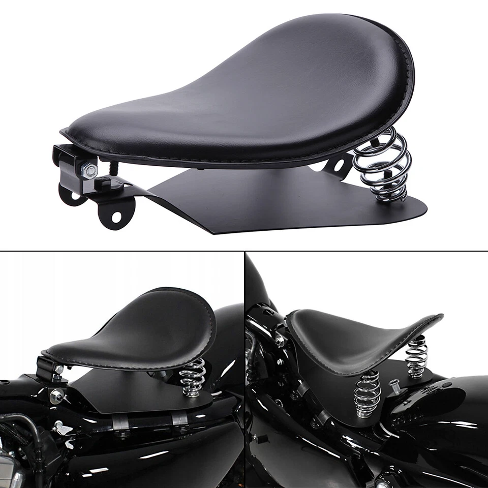 Motorcycle Solo Seat Saddle with Spring Base For Harley Sportster XL 1200 883 48 - Image 2 of 4