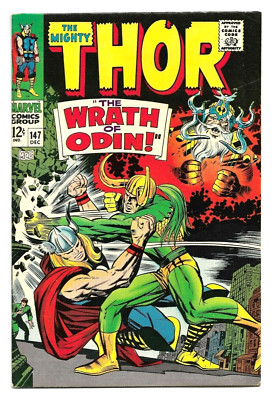 Thor #147, 1967, Loki, Wrath of Odin, Marvel Jack Kirby & Stan Lee 8.0 VF