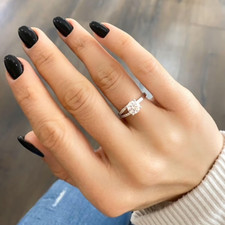 1.25 Ct Round Cut Lab Grown Diamond Engagement Rings 950 Platinum IGI 6 7 8