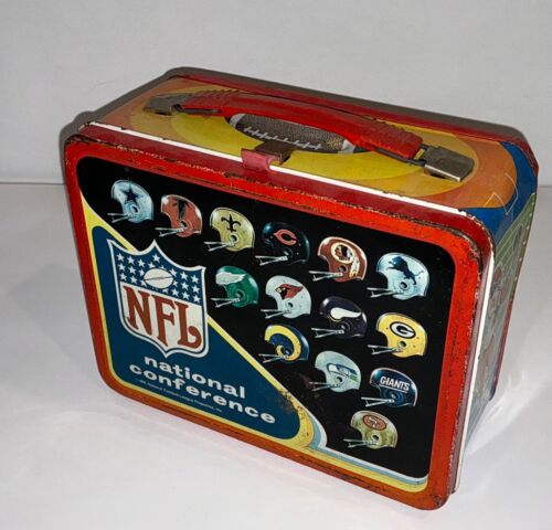 1976 NATIONAL AMERICAN CONFERENCE NFL METAL LUNCH BOX - NO THERMOS