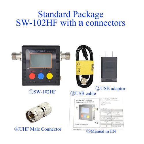 Nowy watomierz Surecom SW-102HF 1,5-70 MHz 120W moc i S.W.R. Miernik - Zdjęcie 6 z 10