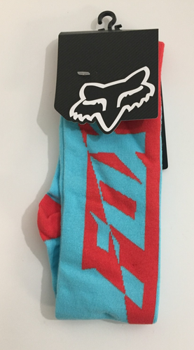FOX Unisex Aqua blue /Orange Red Head turner Knee High Socks One Size - Picture 3 of 6