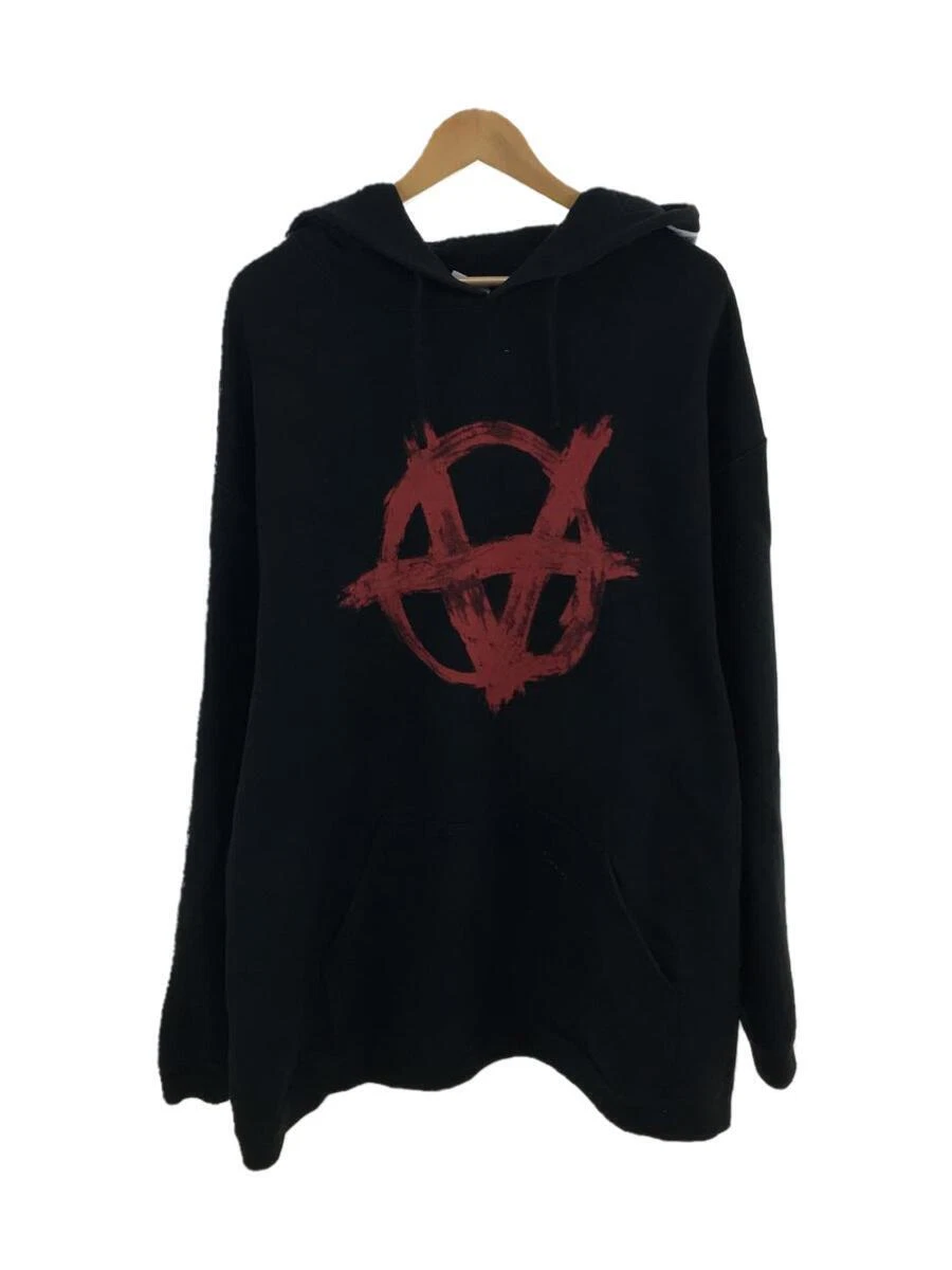 VETEMENTS 20SS Anarchy Hoodie Parka XL Black Cotton Print