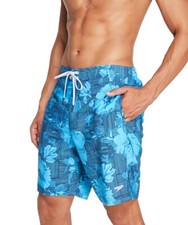 Speedo Men's Bondi Ombre Gradient Floral 20" Board Shorts Peacoat S, M, L NWT