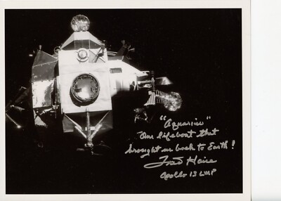 Astronaut Archives offers Fred  Haise signed Apollo 13 LM  Aquarius glossy  WOW!