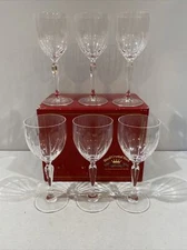 RCR Royal Crystal Rock Wine Goblet Glasses Set of 6 w/Box Pattern RCY4