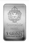 1 Gram  .999 Fine Silver Bar - BU - Scottsdale Prepper Bar