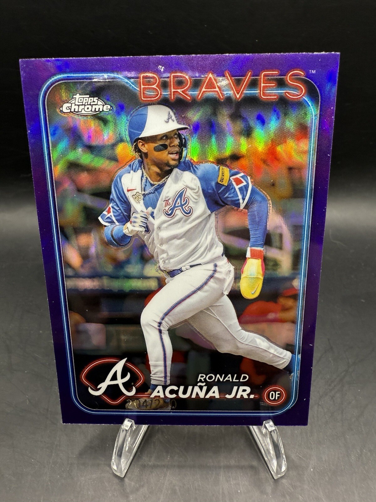 2024 Topps Chrome Ronald Acuna Jr Purple Refractor /250