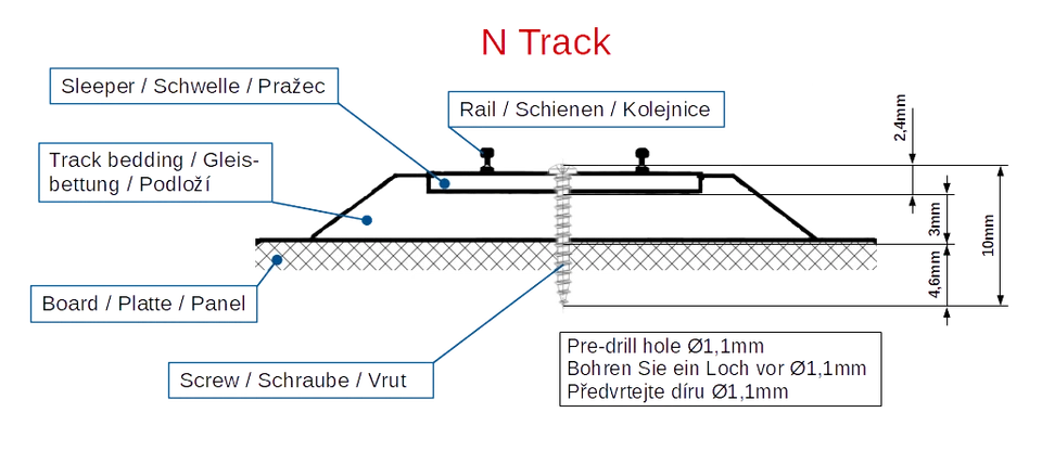 Gleis Schrauben V3, 1,2x10mm, Für Alle HO/TT/N Gleise, 100-500 Stück - Bild 3 von 4
