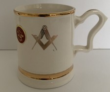 Freemasons Tankard Mug Ceramic 22 Ct Gold Edge Masonic Imperial George Lodge