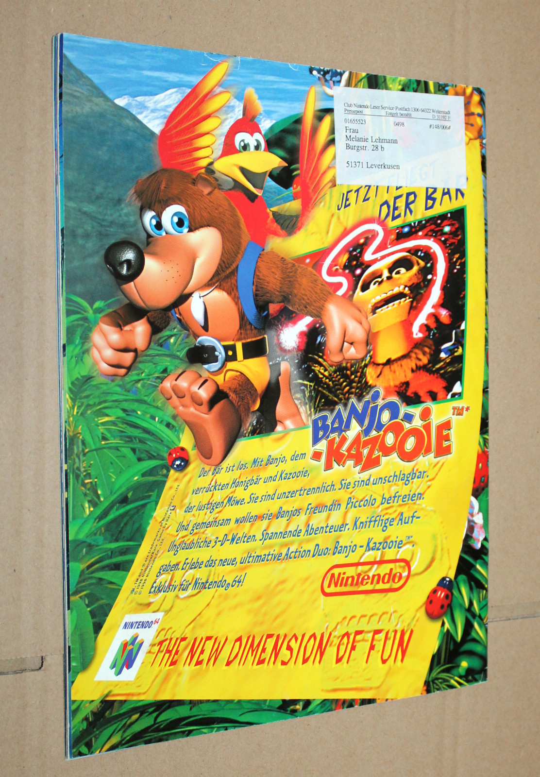 Club Nintendo Games Magazin Ausgabe August 1998 BanjoKazooie eBay
